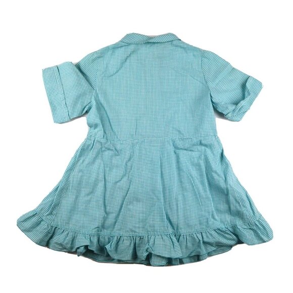 VINTAGE GIRL S BLUE PLAID CHECK DRESS - HONEYSUCKLE SEARS - Picture 4 of 5